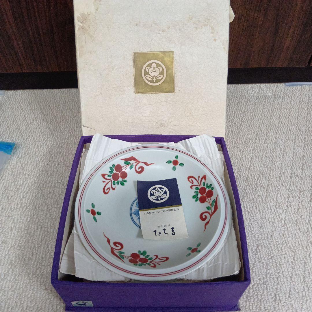 たち吉　呉須赤絵 中皿　5枚セット 新品・未使用