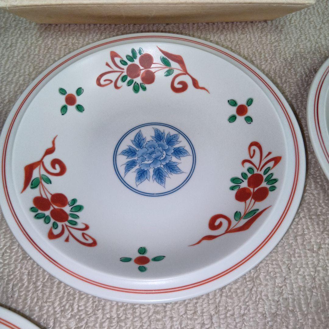 たち吉　呉須赤絵 中皿　5枚セット 新品・未使用