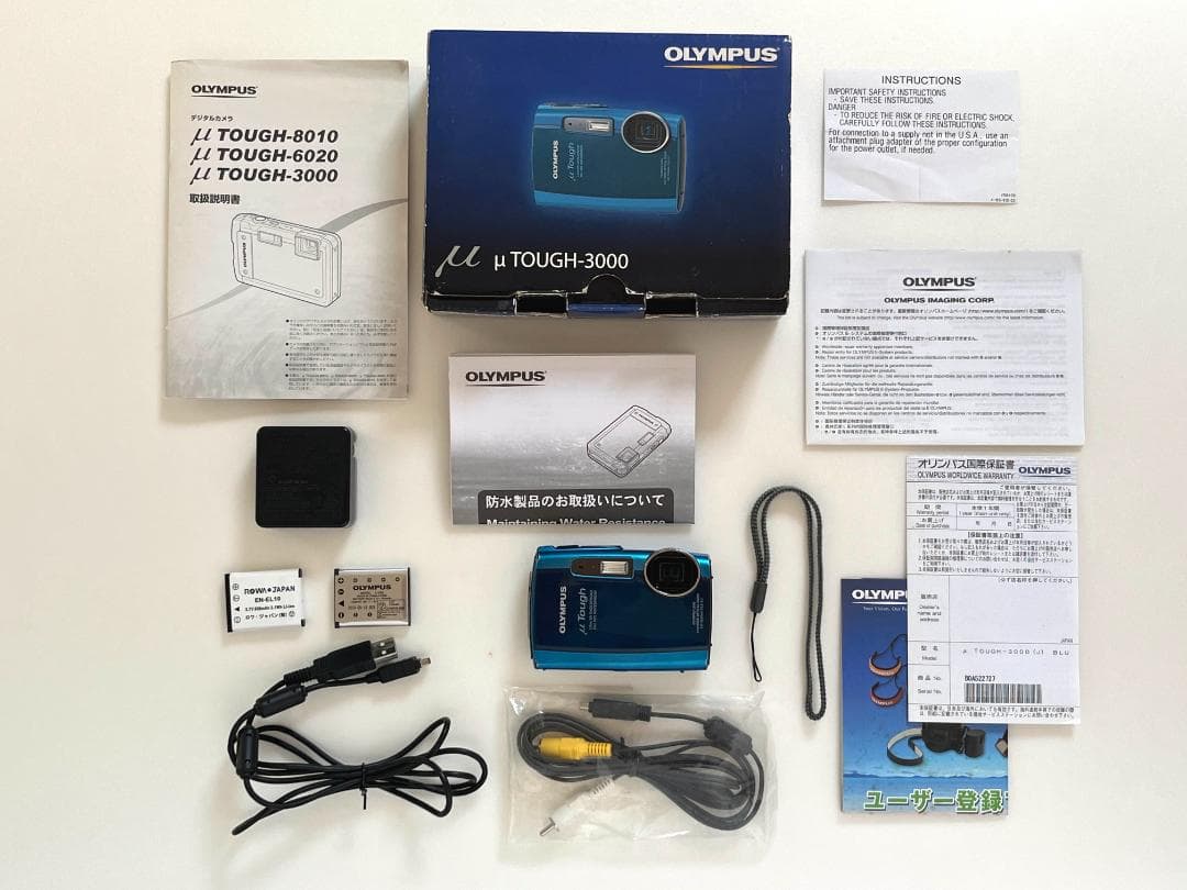 【購入時一式】OLYMPUS μ TOUGH-3000・未使用バッテリー付