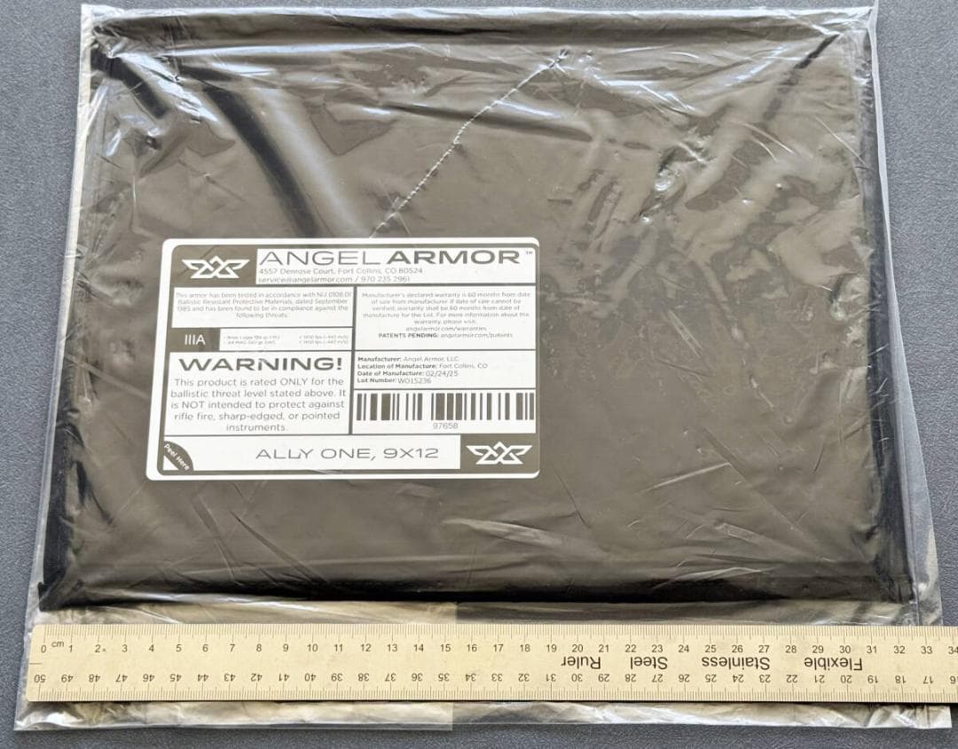 Angel Armor ポータブルアーマーパネル, IIIA, 9x12