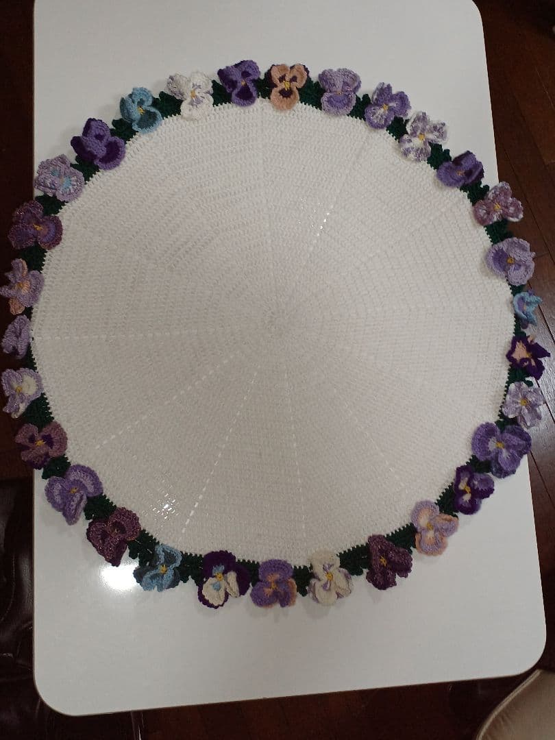 パンジーの　花束ブランケット　カシミア100%で温か