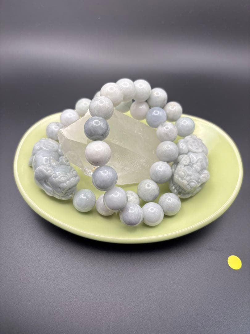 天然石　翡翠貔貅ブレスレット　右向き左向きペア 開運　金運　風水　お守り　(3)