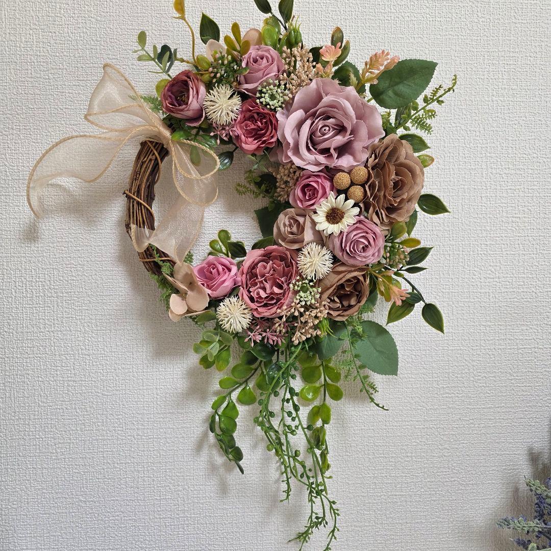 【専用】フラワーリース 晩秋9 晩秋14 玄関リース 造花