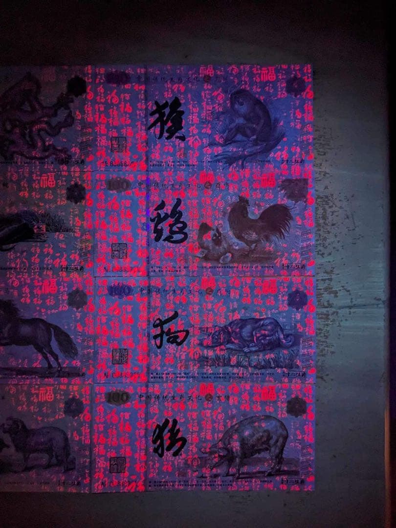 中国の十二支　伝統動物　記念紙幣　12枚セット