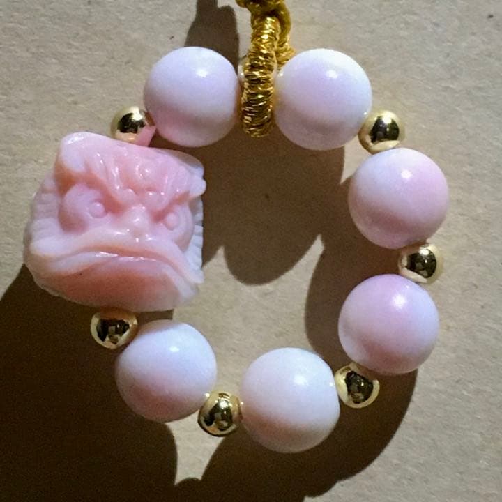 ライオン　クイーンコンクシェル　ストラップ　バッグチャーム　D90