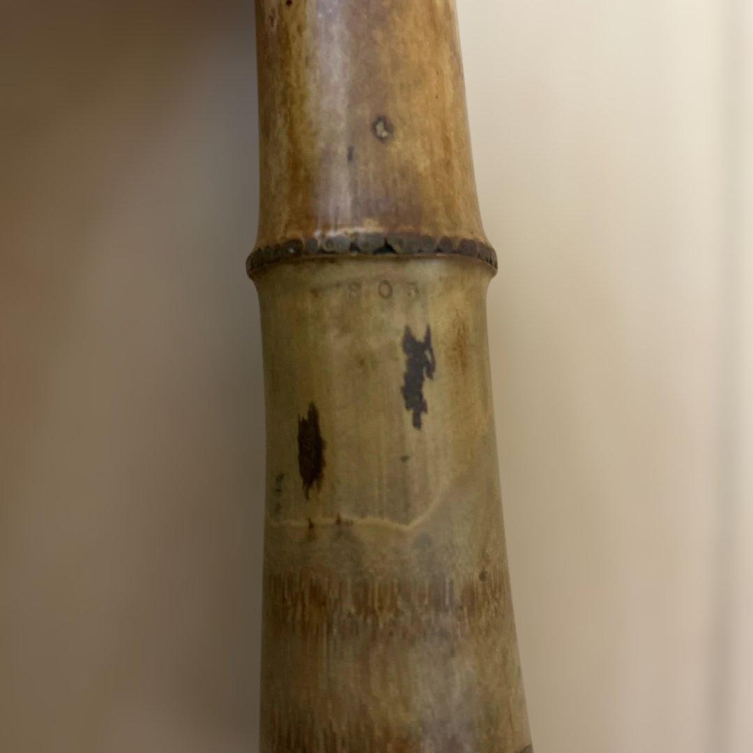 希少 尺八 琴古流 1尺8寸 5孔 銘あり 1印 根竹 二分割 和楽器 竹