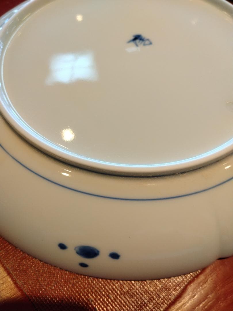 有田李荘窯染付のうさぎ花型21cm皿