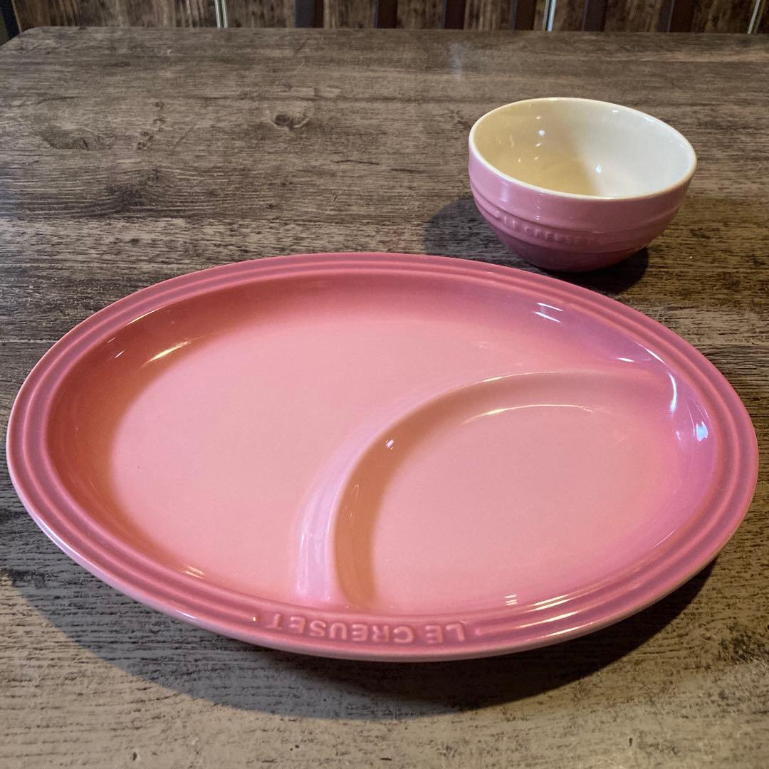 ル・クルーゼ　マルチオーバルプレート大2枚、ライスボウル2客セット