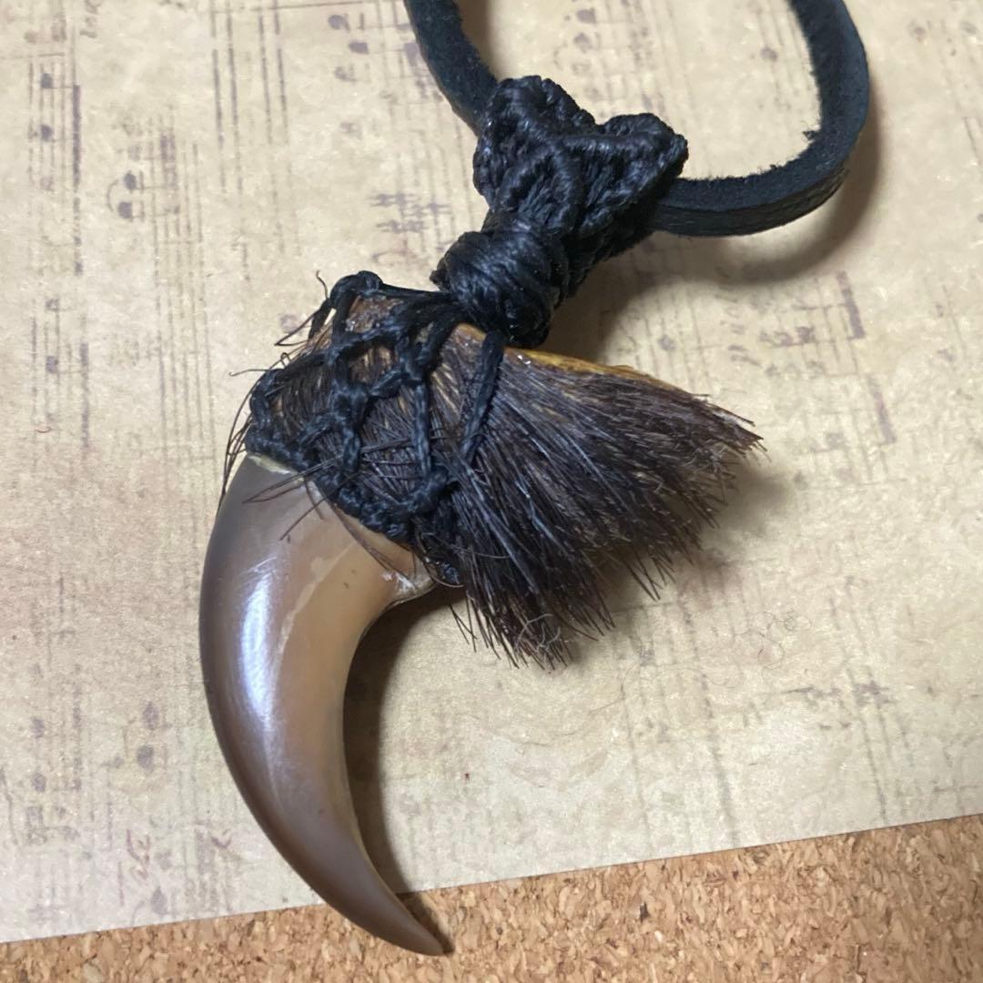 【即購入❌】熊の爪　ベアクロー　マクラメ編み　ネックレストップ②