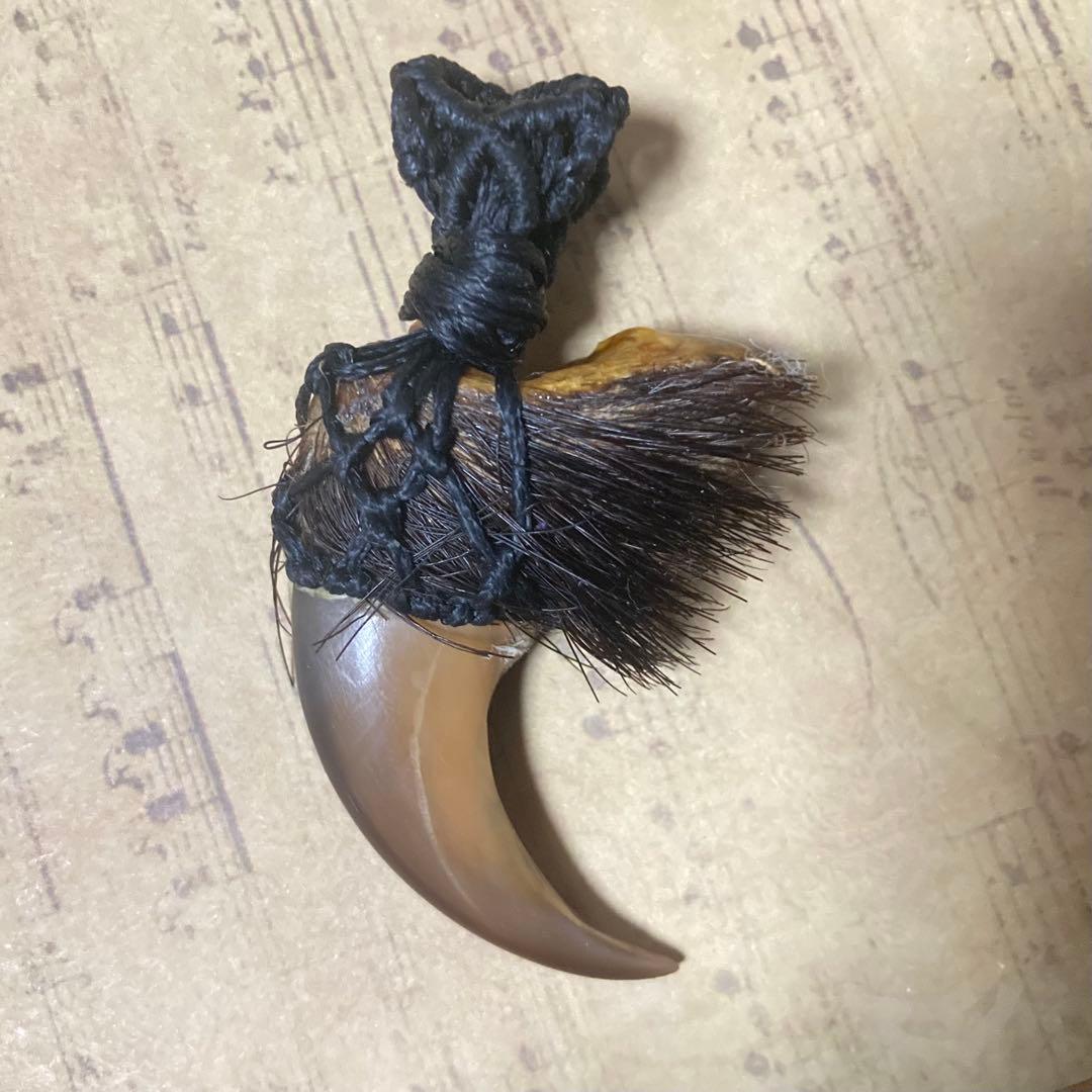 【即購入❌】熊の爪　ベアクロー　マクラメ編み　ネックレストップ②