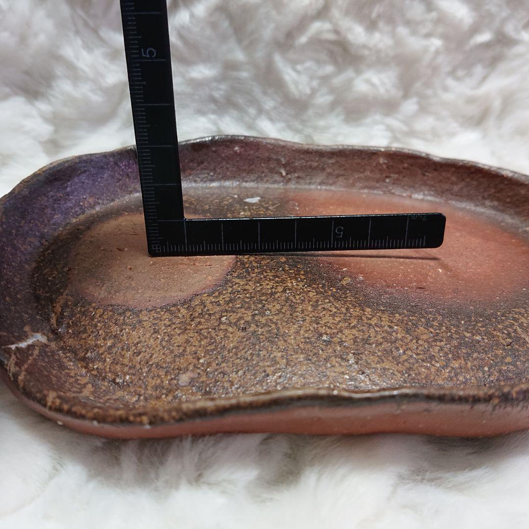 ●【2473】100.足プレート皿…備前焼