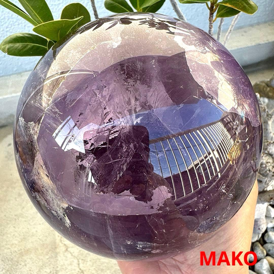 M1837☆アメジスト丸玉直径128mm3.0Kg☆天然石☆N51004