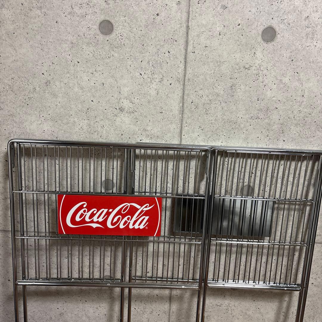 C003 コカコーラ　Coca-Cola シルバーラック キャスター付き　希少