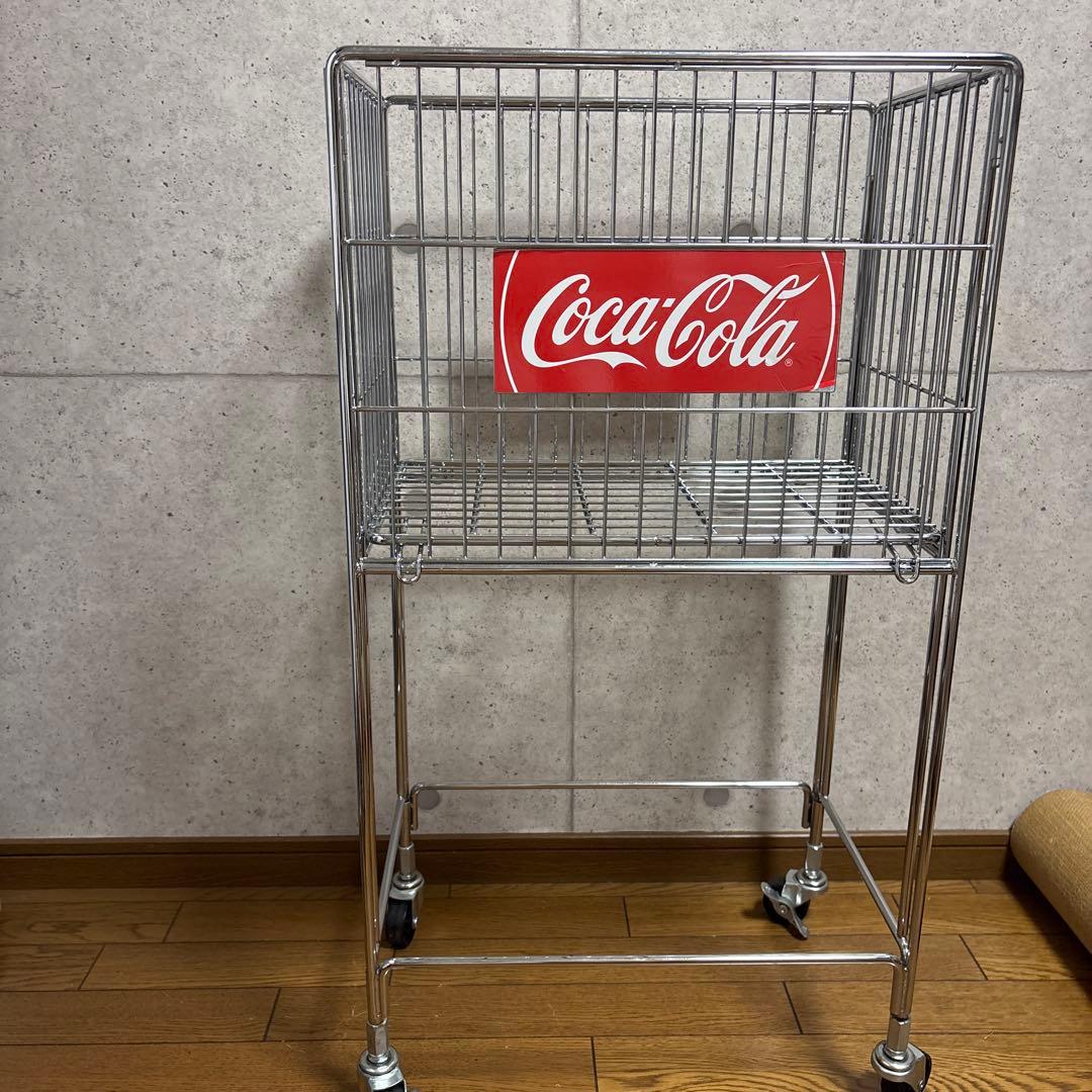 C003 コカコーラ　Coca-Cola シルバーラック キャスター付き　希少