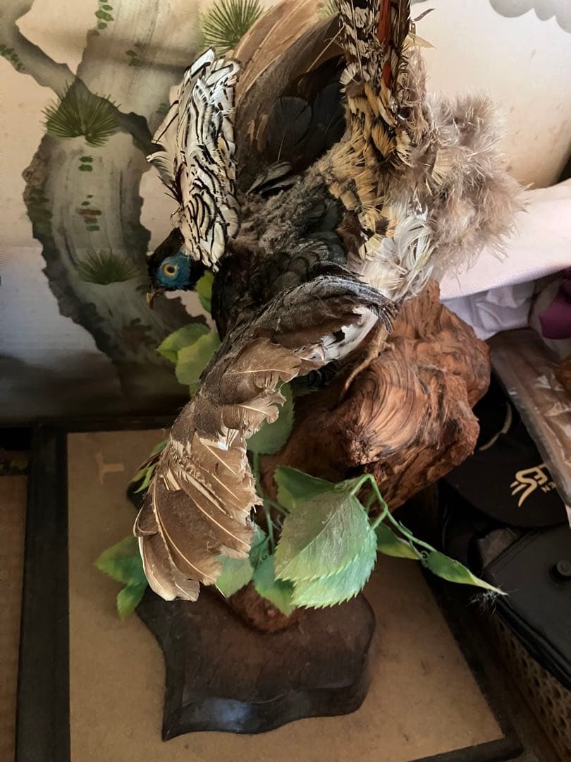 ハンドメイド 鳥のオブジェ 約30cm