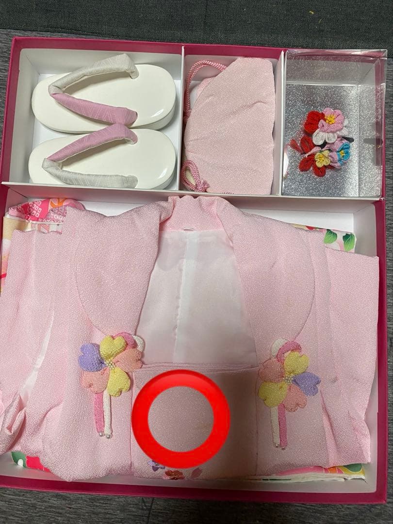 【式部浪漫】七五三 3歳 着物 被布 セット 日本製 ピンク花柄お祝い事お正月