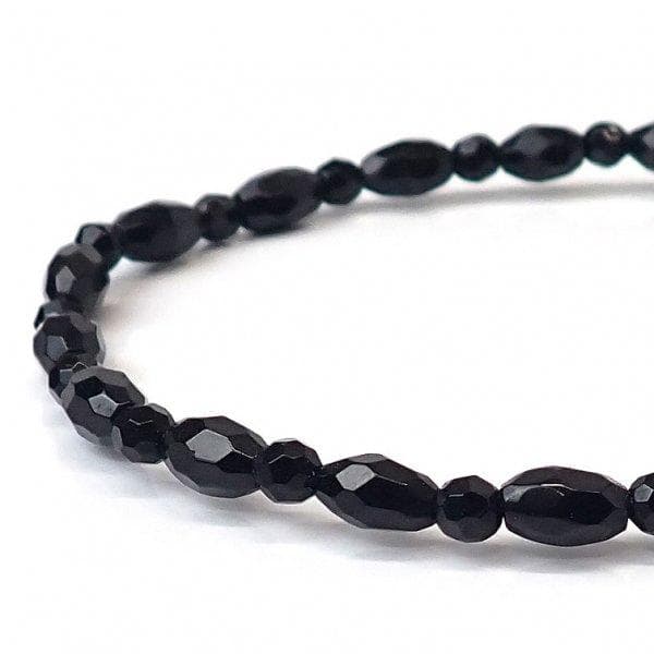 ブラックトルマリン 樽型 ラウンドカット  ブレスレット [X2126]
