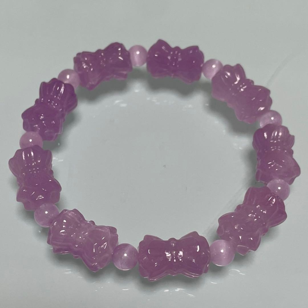 濃いピンク　極上クンツァイト　ブレスレット