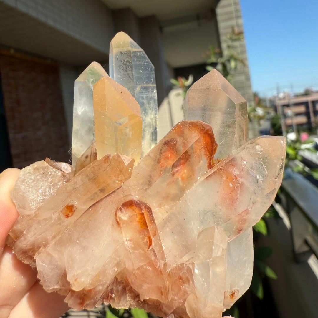 自然色　水晶クラスター モリオン　14個セット　1kg 水晶　原石　自然石c2