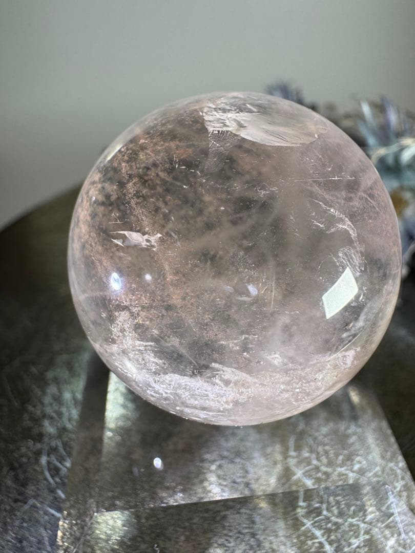 ピンクアゼツライトスフィア(流通名) ピンククリアクォーツ　ピンクファイヤー