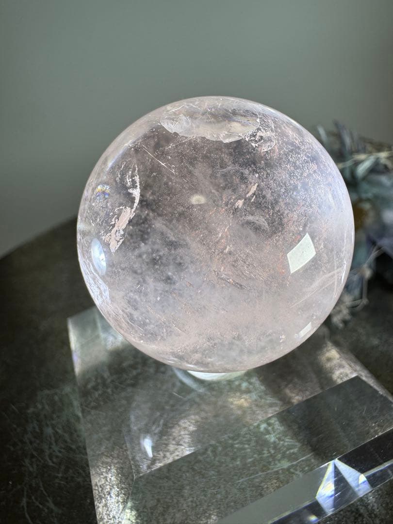 ピンクアゼツライトスフィア(流通名) ピンククリアクォーツ　ピンクファイヤー