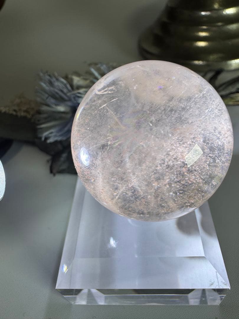 ピンクアゼツライトスフィア(流通名) ピンククリアクォーツ　ピンクファイヤー