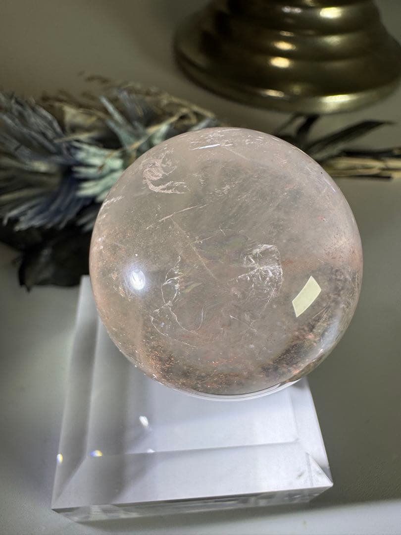 ピンクアゼツライトスフィア(流通名) ピンククリアクォーツ　ピンクファイヤー