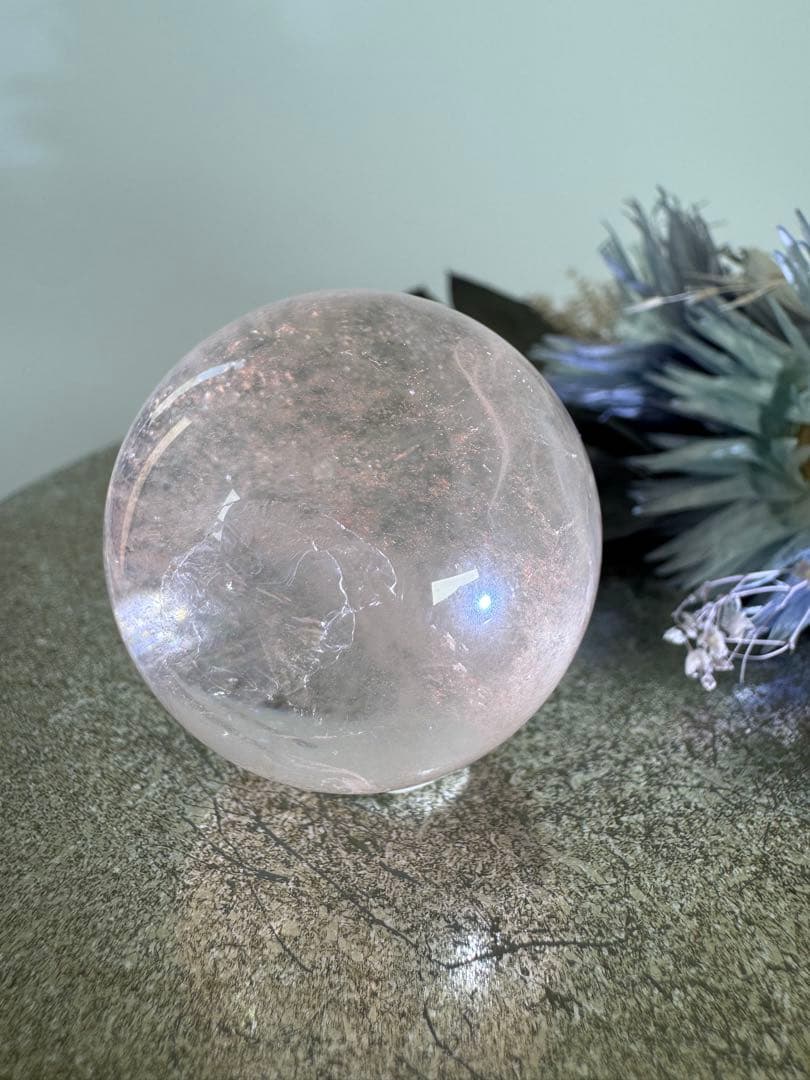 ピンクアゼツライトスフィア(流通名) ピンククリアクォーツ　ピンクファイヤー