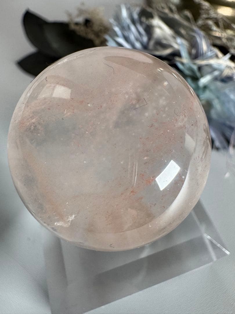 ピンクアゼツライトスフィア(流通名) ピンククリアクォーツ　ピンクファイヤー