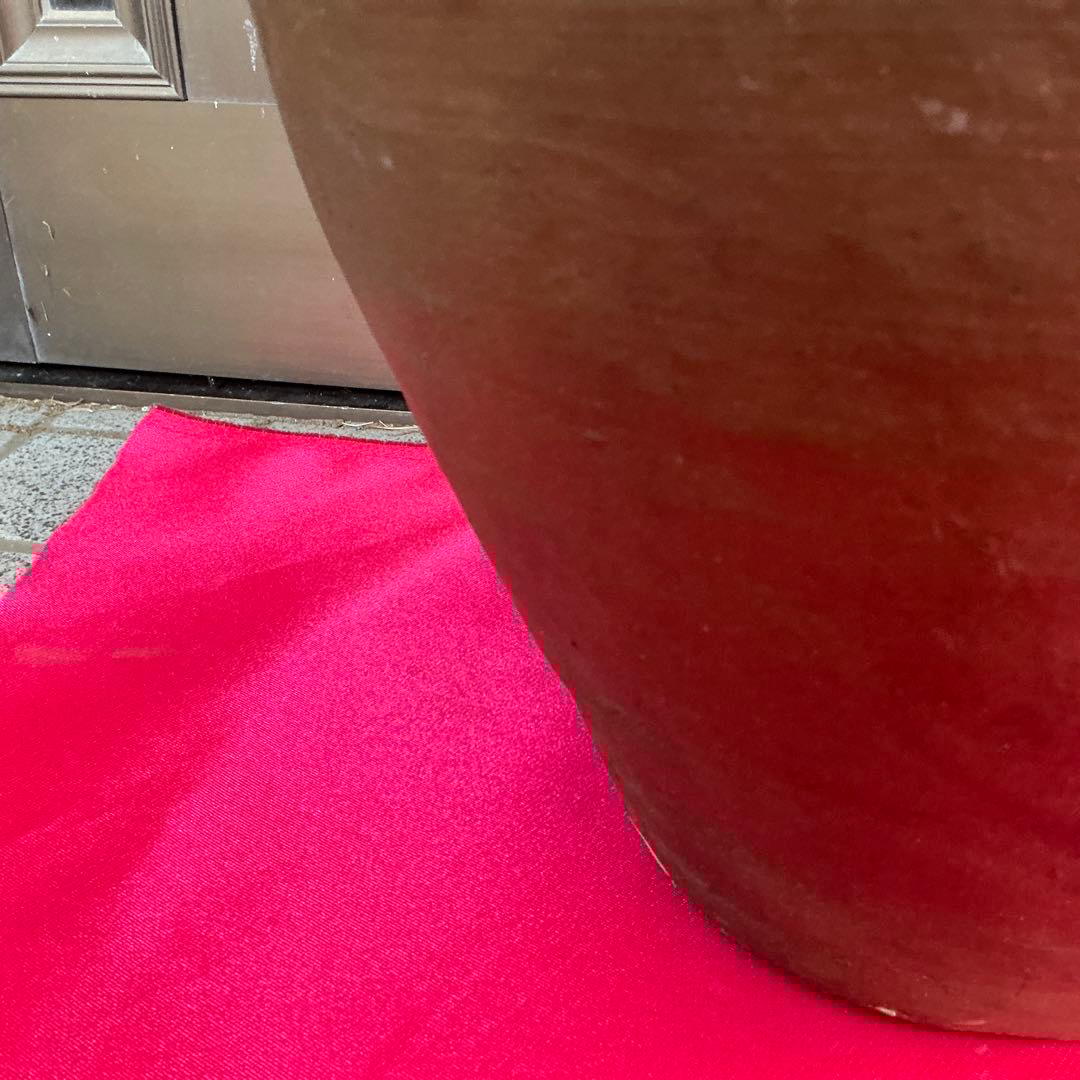 みけこしょうささん専用　備前焼　茶色　陶器製　花瓶　備前窯　『中壺』　耳有り