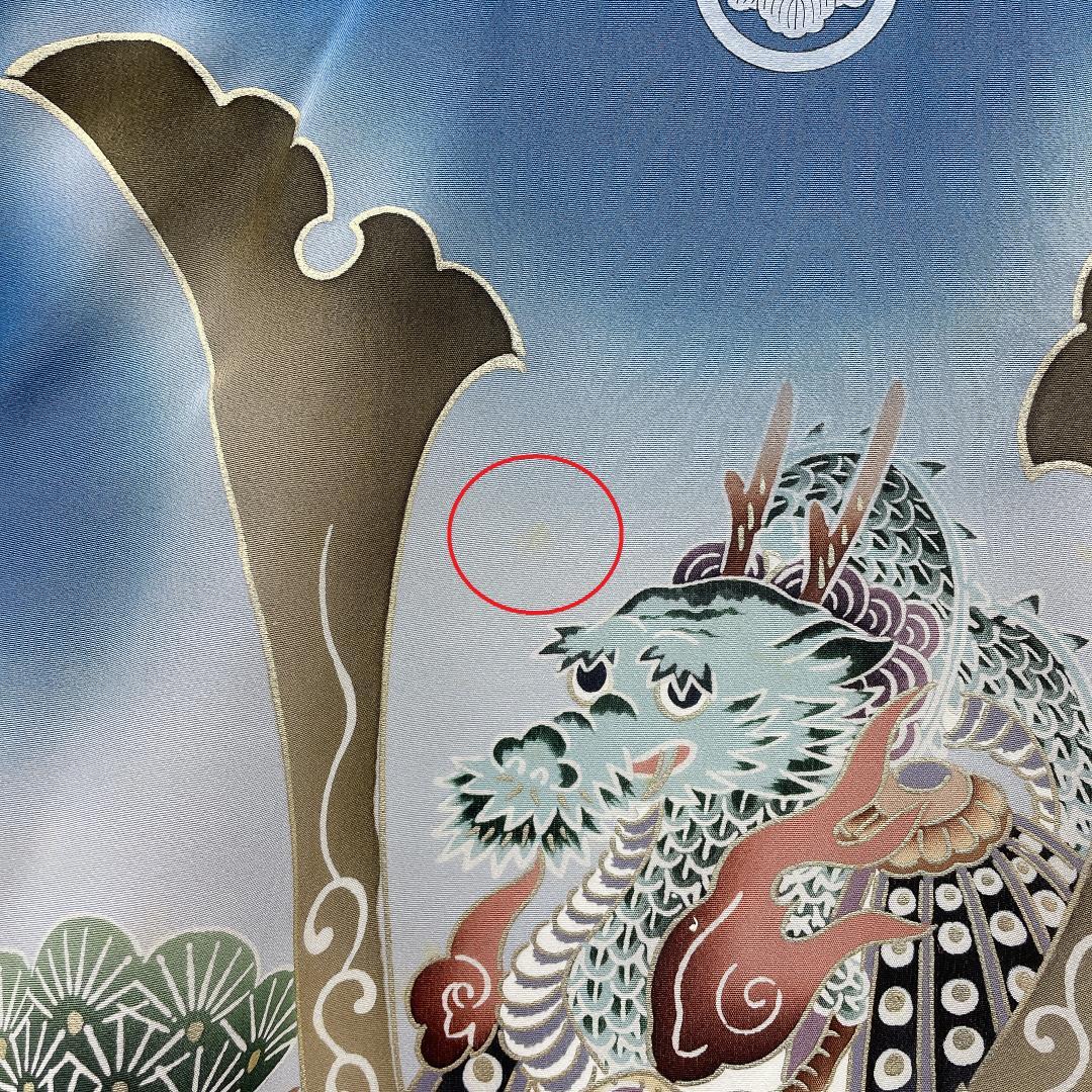 ★4158★ 七五三 男の子 着物 かけ着 男児 一つ身 黒 紋入り