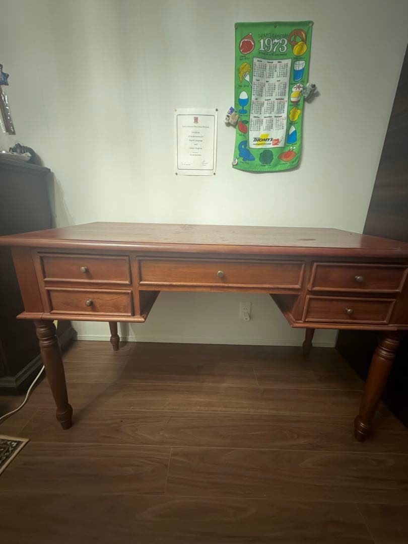 マホガニー 無垢 デスク アンティーク