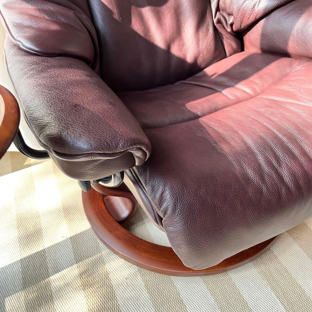 (て12)美品エコーネス ストレスレス レノ Reno ハイバックチェア 本革