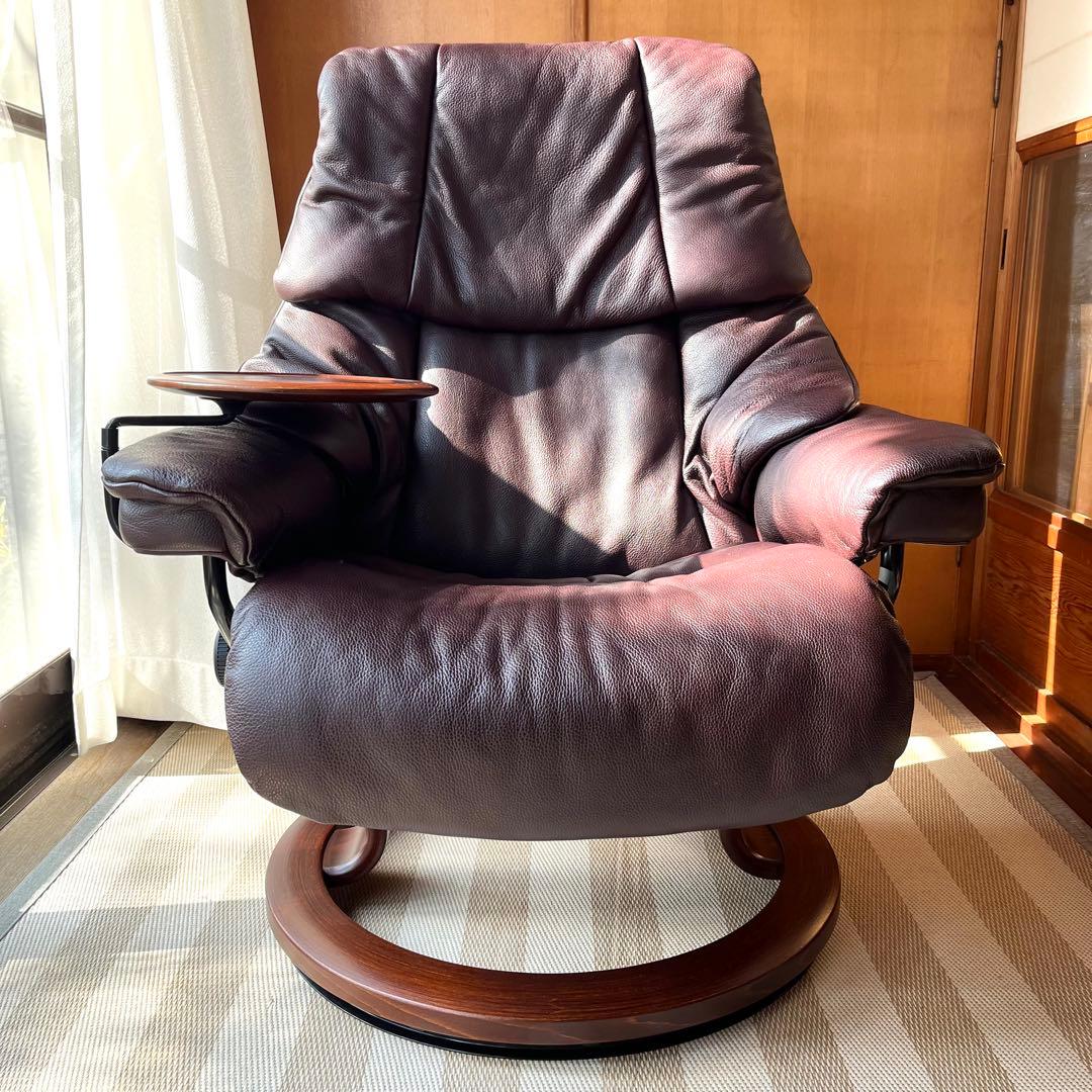 (て12)美品エコーネス ストレスレス レノ Reno ハイバックチェア 本革