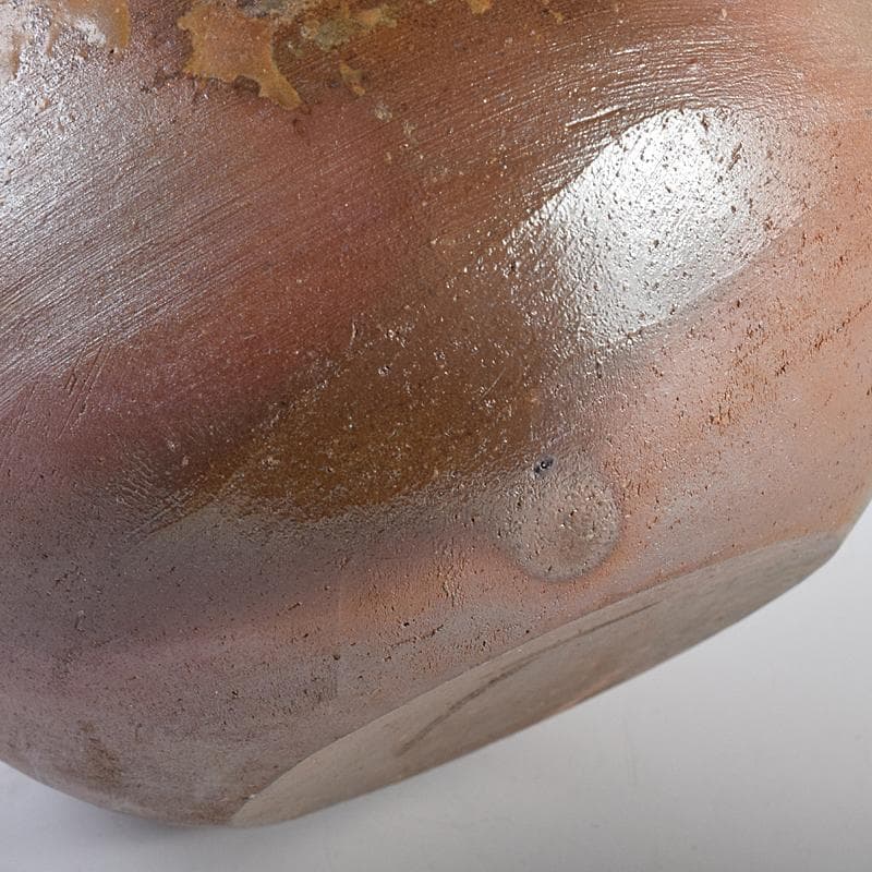 備前焼　伊勢崎満作　瓢箪形　掛花生　共箱　C　R7591