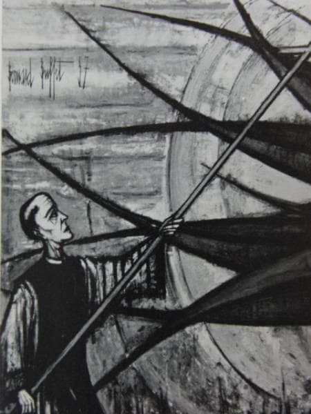 ベルナール・ビュッフェ/181-1957、版上サイン入、希少、状態良好