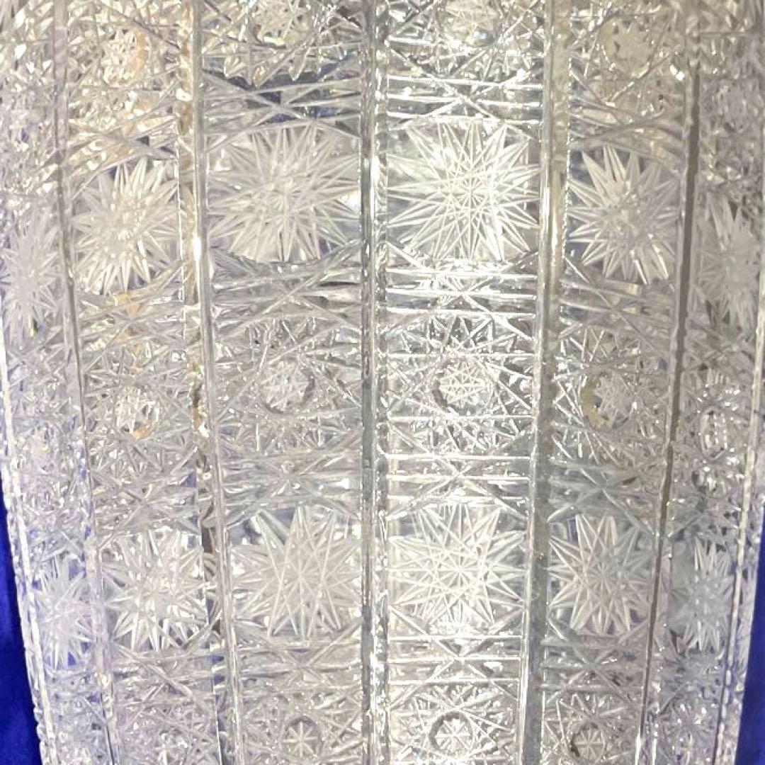 ボヘミアン　クリスタル　花瓶　フラワーベース　大型　約20㎝　箱付き