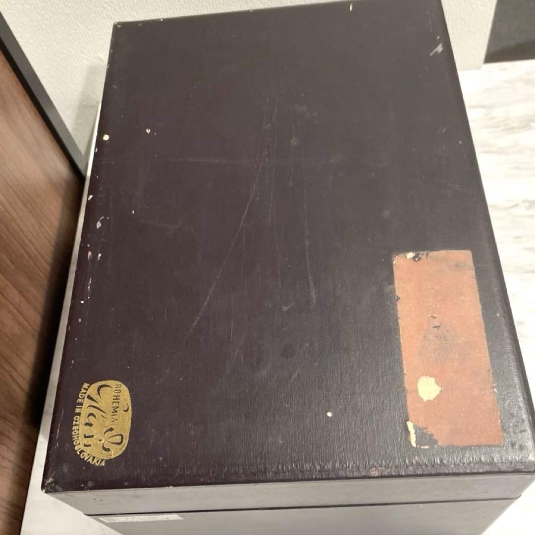 ボヘミアン　クリスタル　花瓶　フラワーベース　大型　約20㎝　箱付き