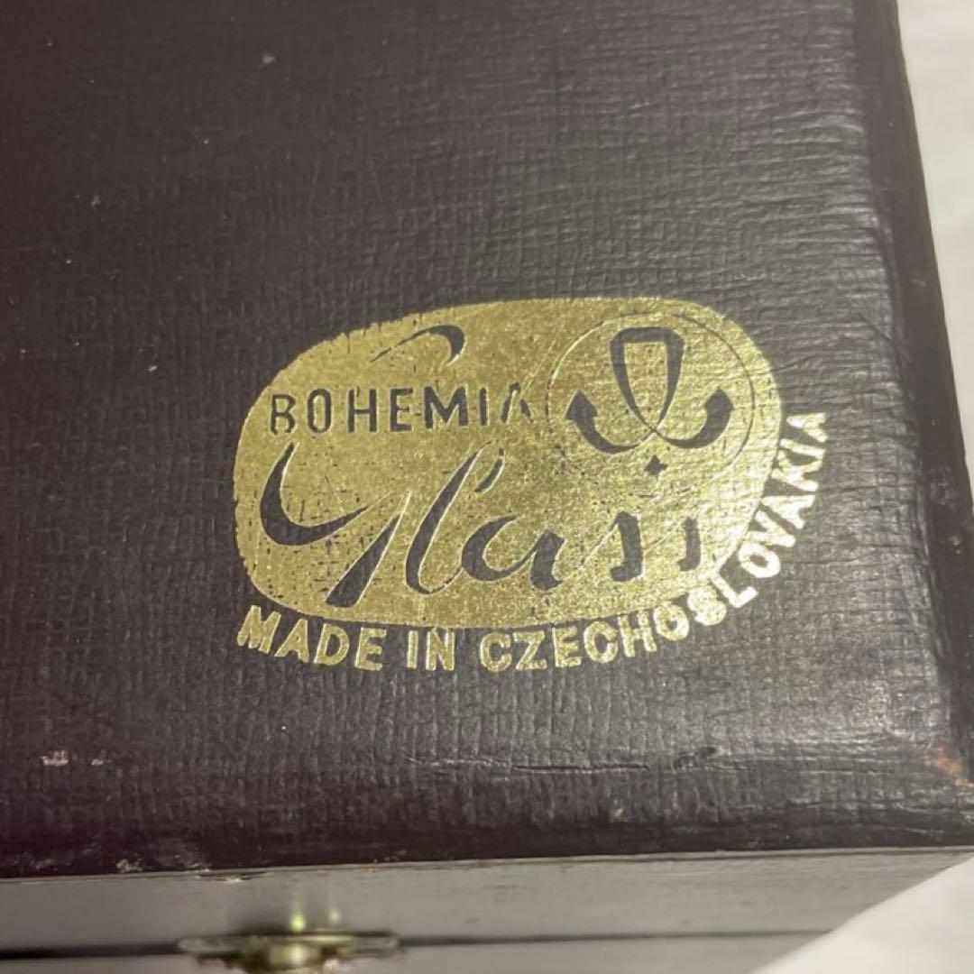 ボヘミアン　クリスタル　花瓶　フラワーベース　大型　約20㎝　箱付き