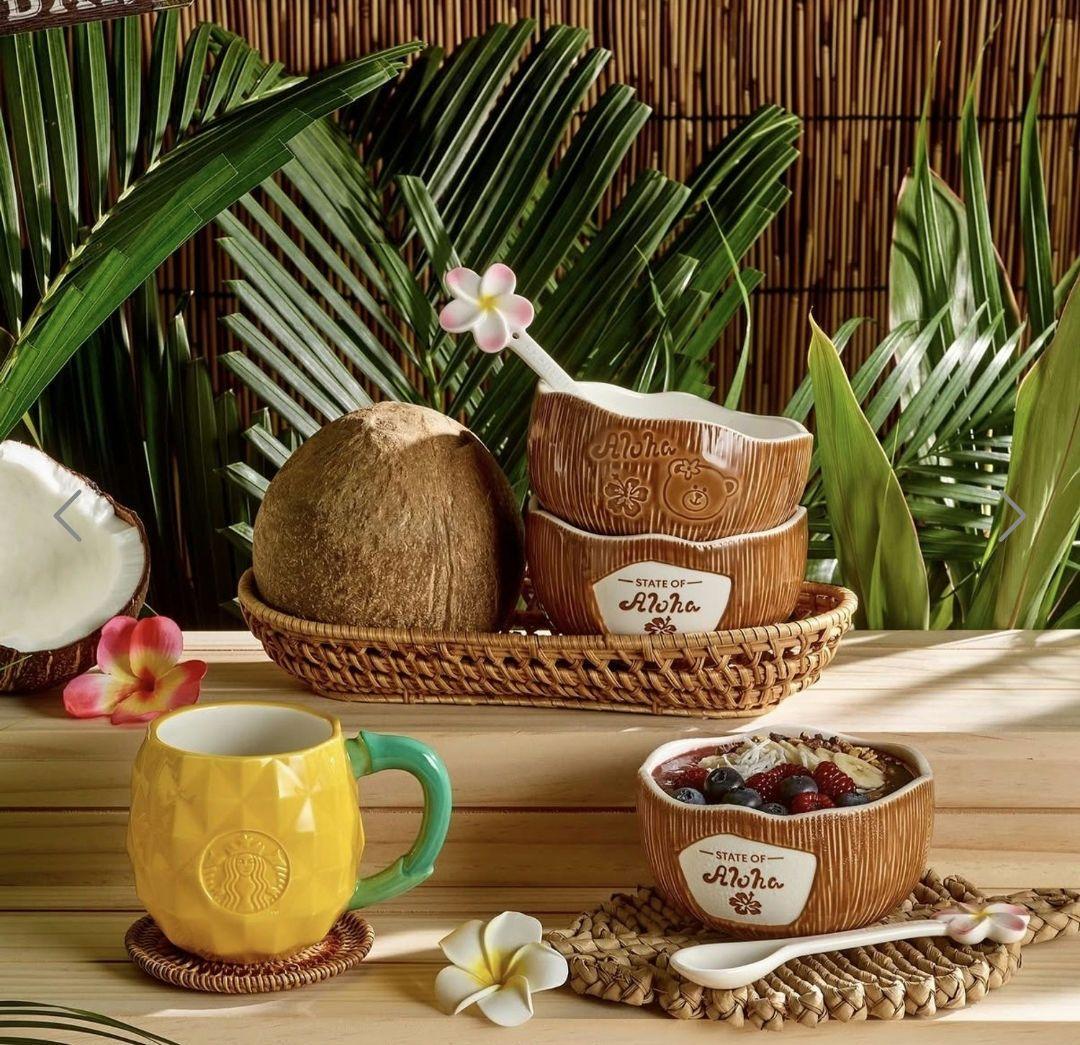 韓国スタバ★Aloha Coconut Bowl&Spoon Set 355ml