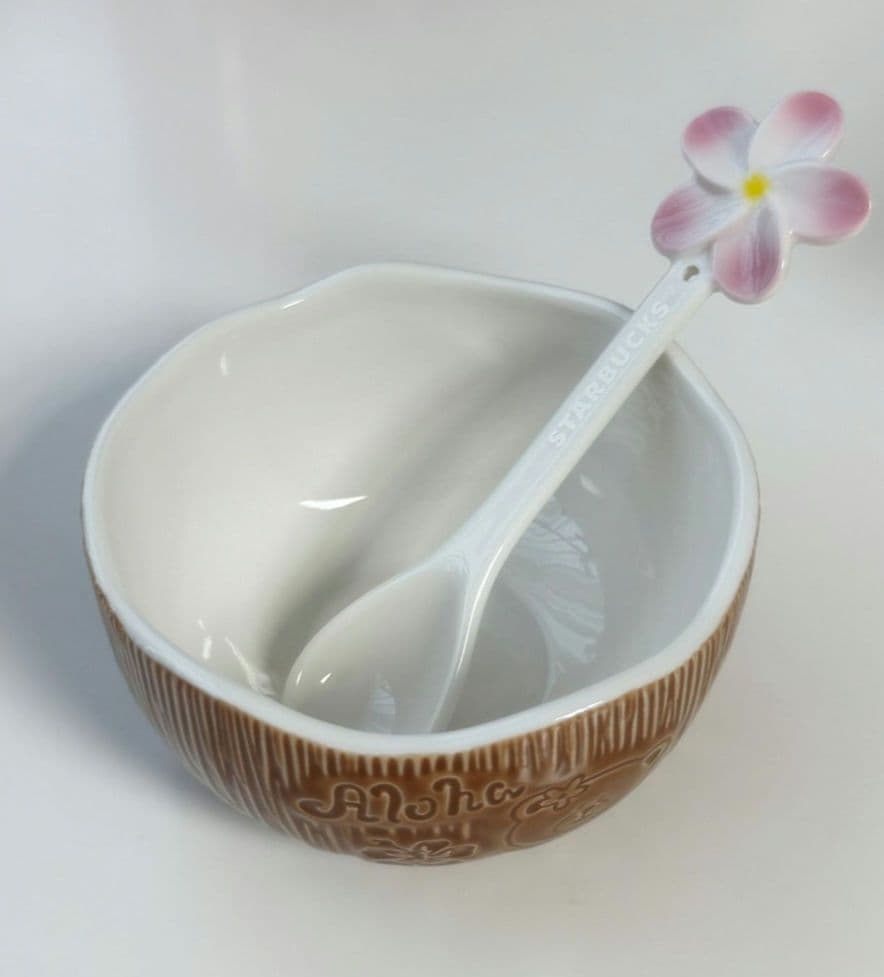 韓国スタバ★Aloha Coconut Bowl&Spoon Set 355ml