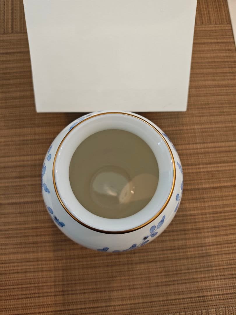 NARUMI 青と白の花瓶 24cm×φ14cm