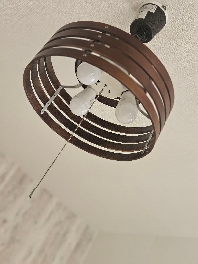 木製スリットデザイン 3灯シーリングライト