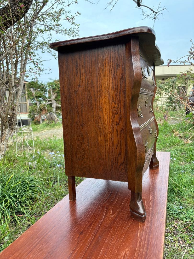 アンティーク　コモード型3段チェスト　サイドチェスト　フランス