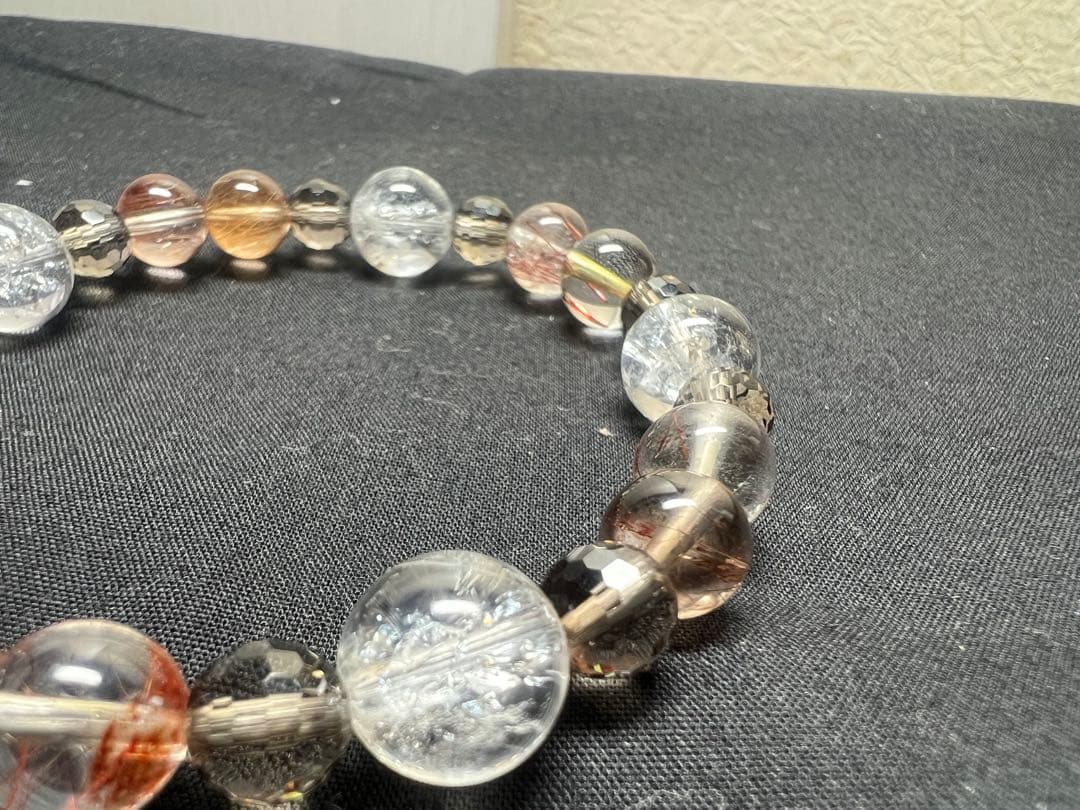 邪気を祓い幸運へ導く⭐︎繁栄⭐︎アイリス&レッドルチル＆スモーキーブレスレット