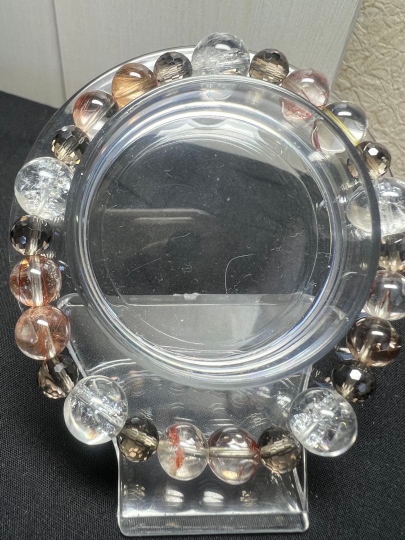 邪気を祓い幸運へ導く⭐︎繁栄⭐︎アイリス&レッドルチル＆スモーキーブレスレット