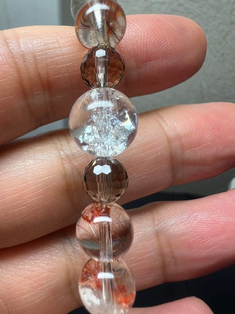 邪気を祓い幸運へ導く⭐︎繁栄⭐︎アイリス&レッドルチル＆スモーキーブレスレット