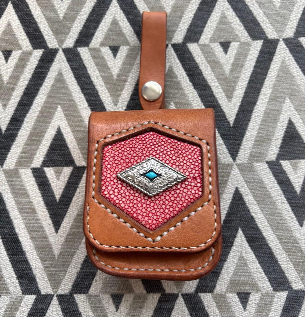 メディスンバック　煙草ケース　小物ケース　栃木レザー　スティングレイ　一点物