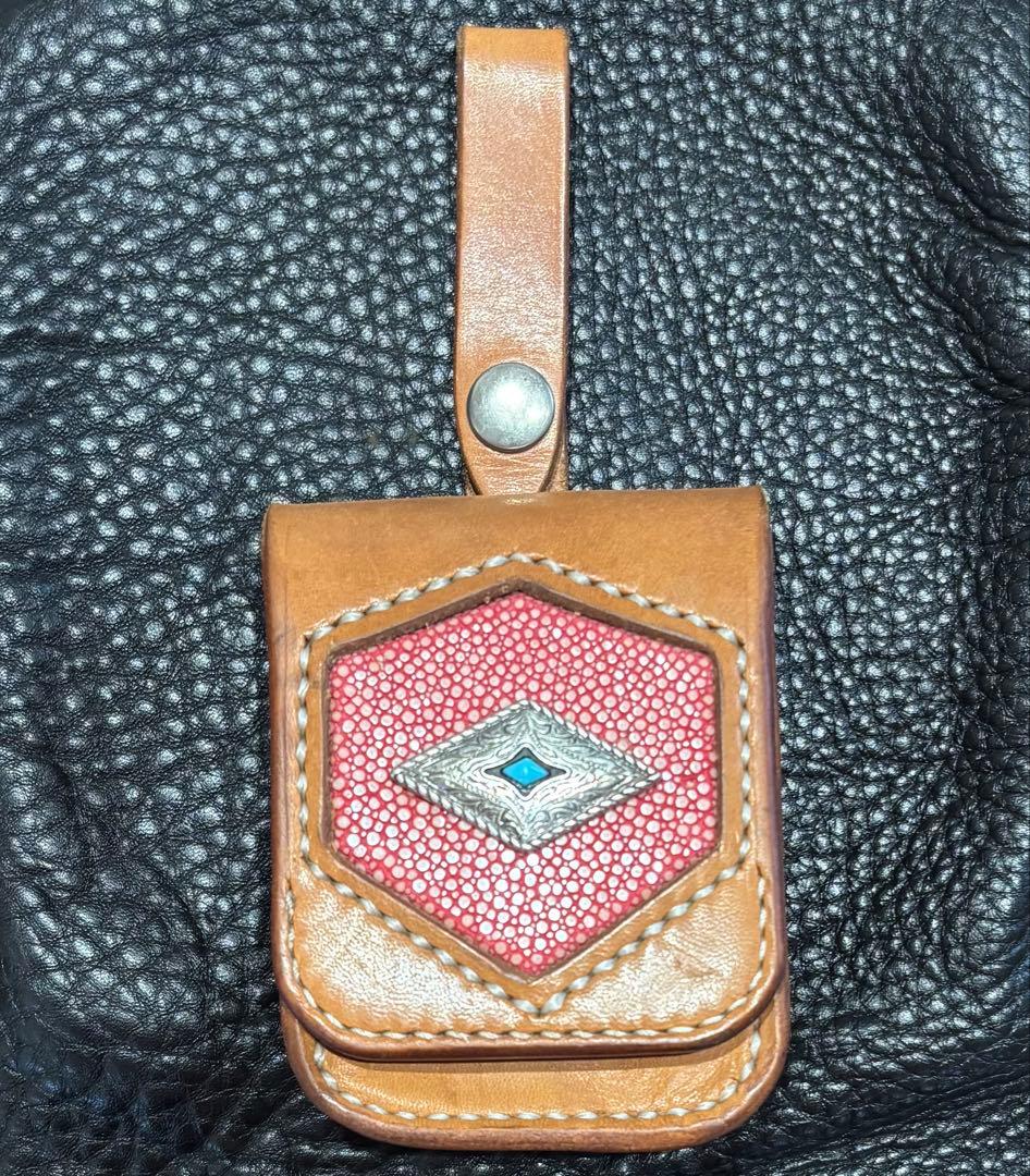 メディスンバック　煙草ケース　小物ケース　栃木レザー　スティングレイ　一点物