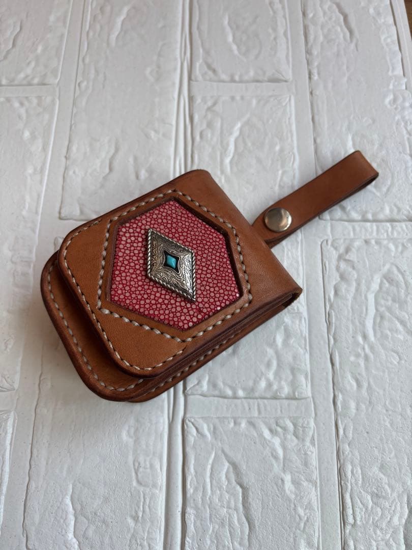 メディスンバック　煙草ケース　小物ケース　栃木レザー　スティングレイ　一点物